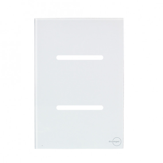 Placa p/ 2 Interruptores 4x2 - Novara Glass Branco